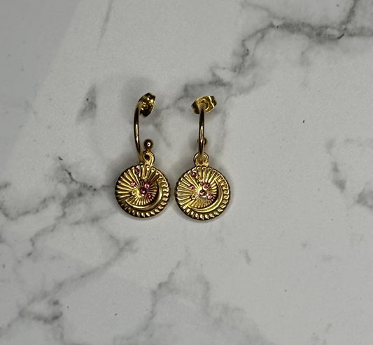 Pendientes Luna Dorado